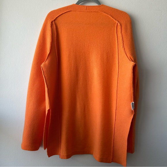 Orange V-Neck Sweater - Picture 9 of 11